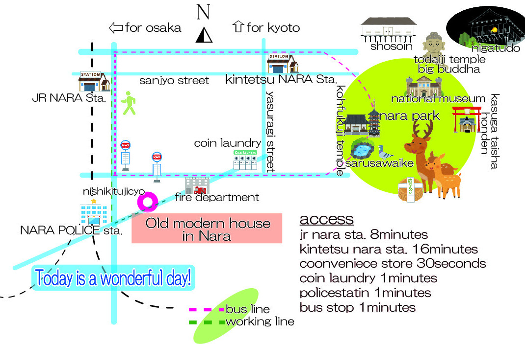 奈良地図、NARA map