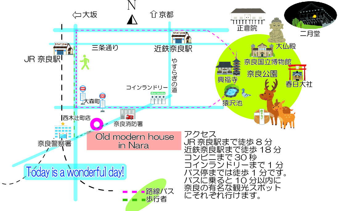 奈良地図、NARA map